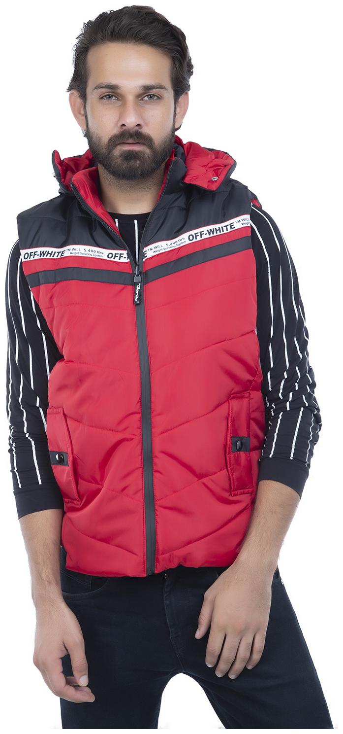 

Burdy sleeveles solid men fancy jacket -Red