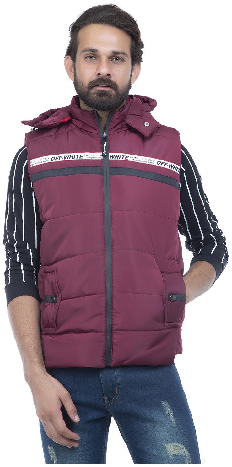 

Burdy sleeveles solid men fancy jacket -Maroon