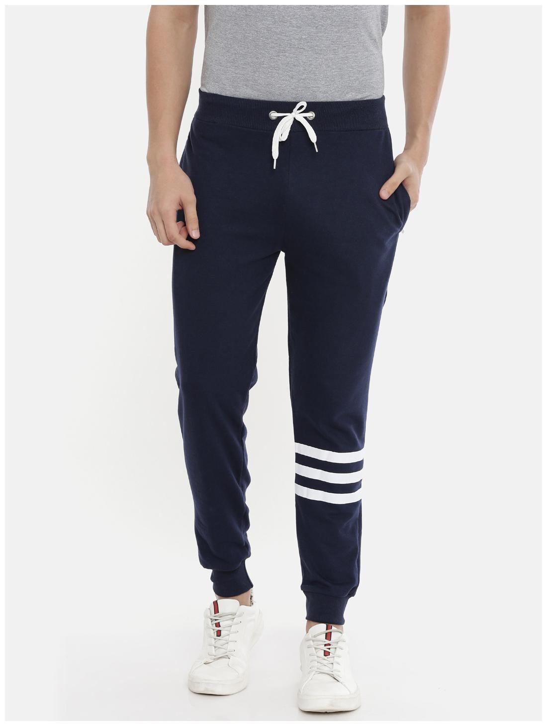 

Bushirt com Men Navy blue Solid Slim fit Joggers