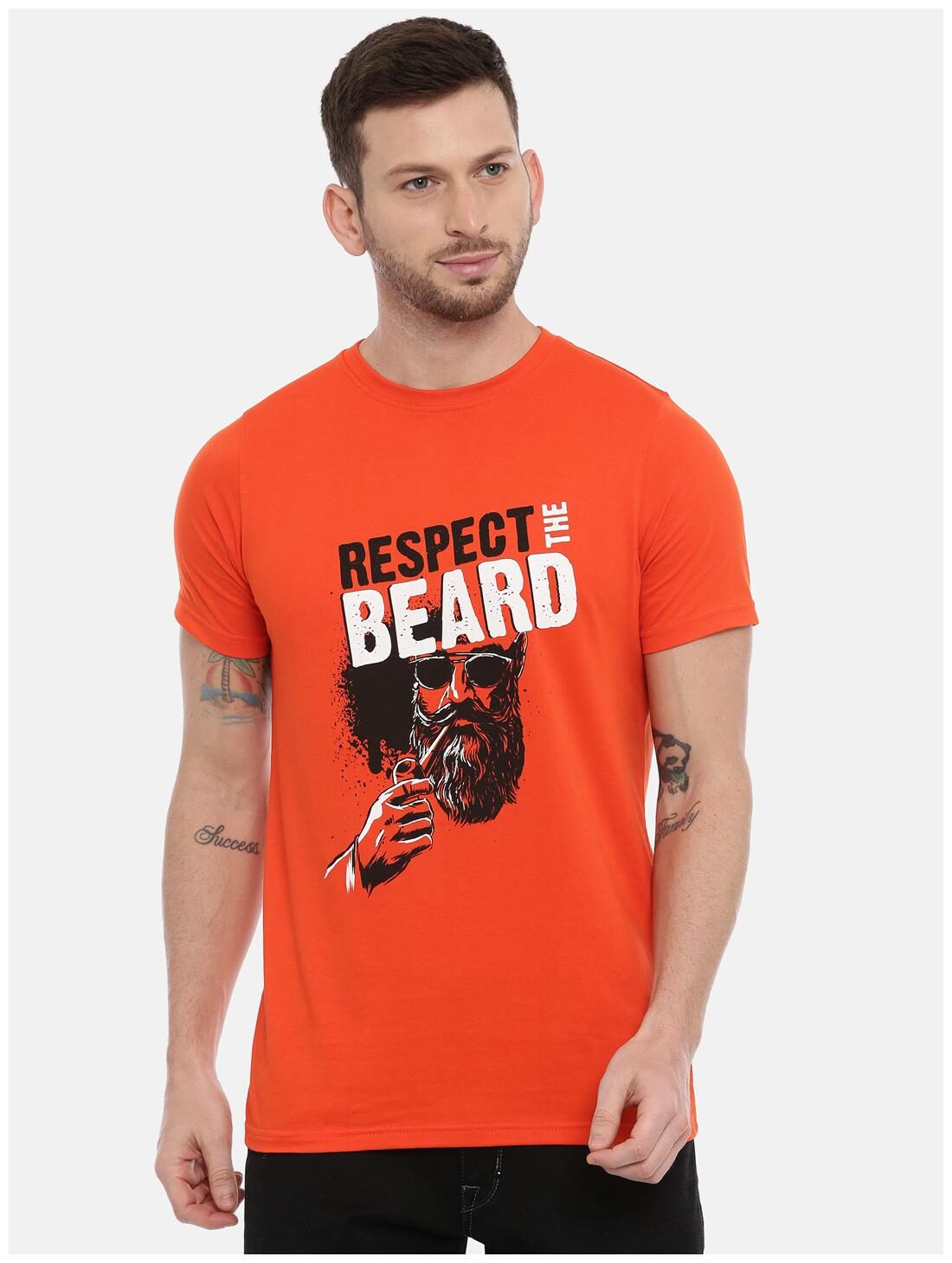 

Bushirt com Men Orange Regular fit Cotton Round neck T-Shirt - Pack Of 1