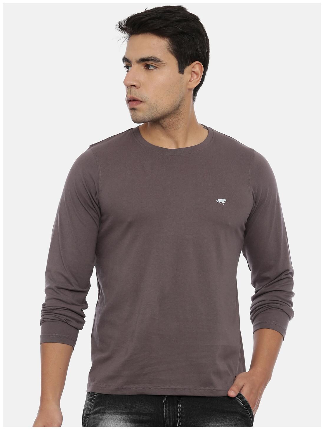 

Bushirt com Men Grey Regular fit Cotton Round neck T-Shirt - Pack Of 1