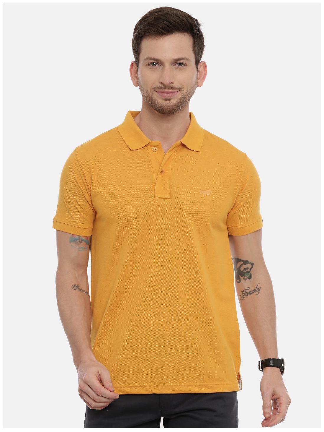 

Bushirt com Men Yellow Regular fit Cotton Polo collar T-Shirt - Pack Of 1