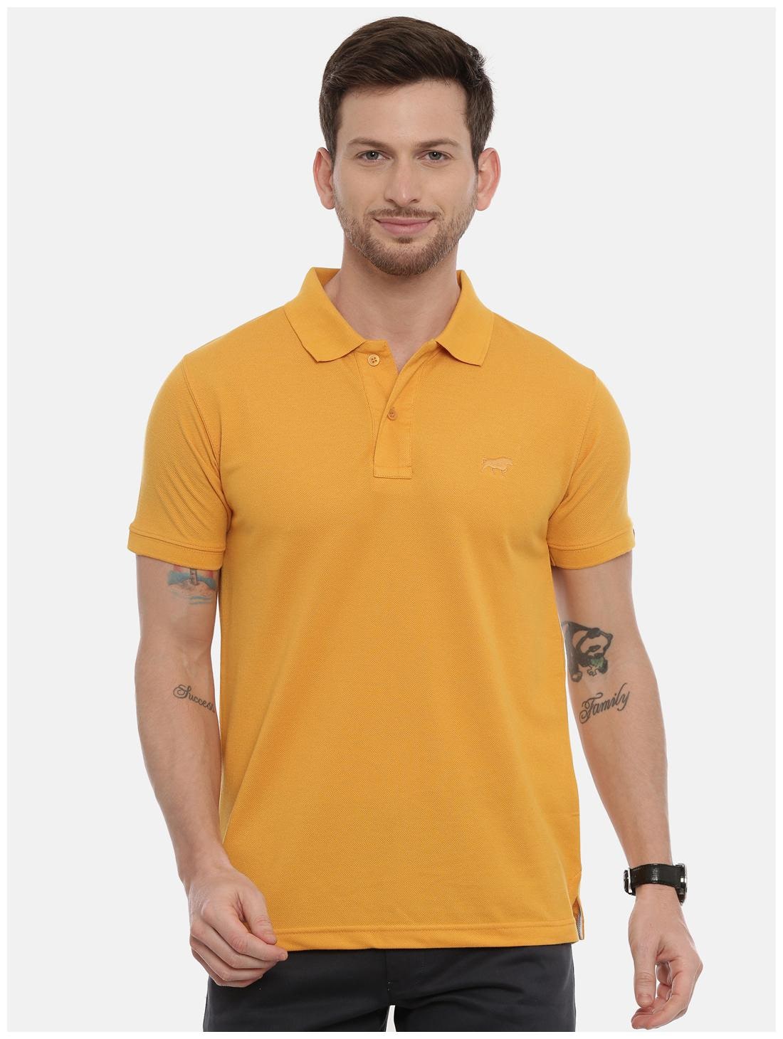 

Bushirt com Men Yellow Regular fit Cotton Polo collar T-Shirt - Pack Of 1