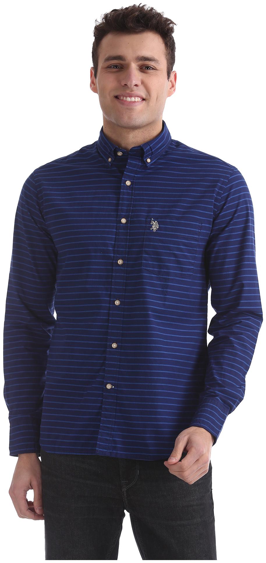 

U S Polo Assn Men Regular fit Formal Shirt - Blue
