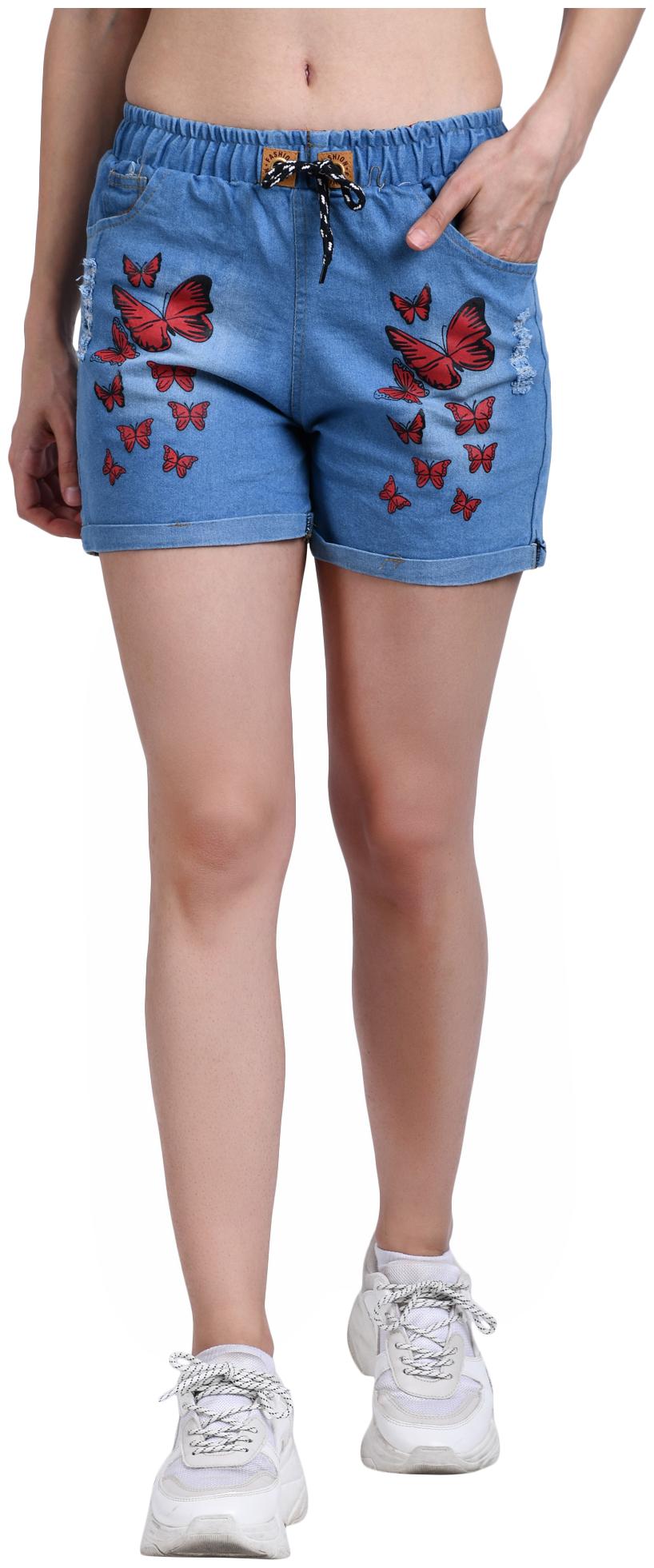 

BuyNewTrend Women Printed Regular shorts - Blue