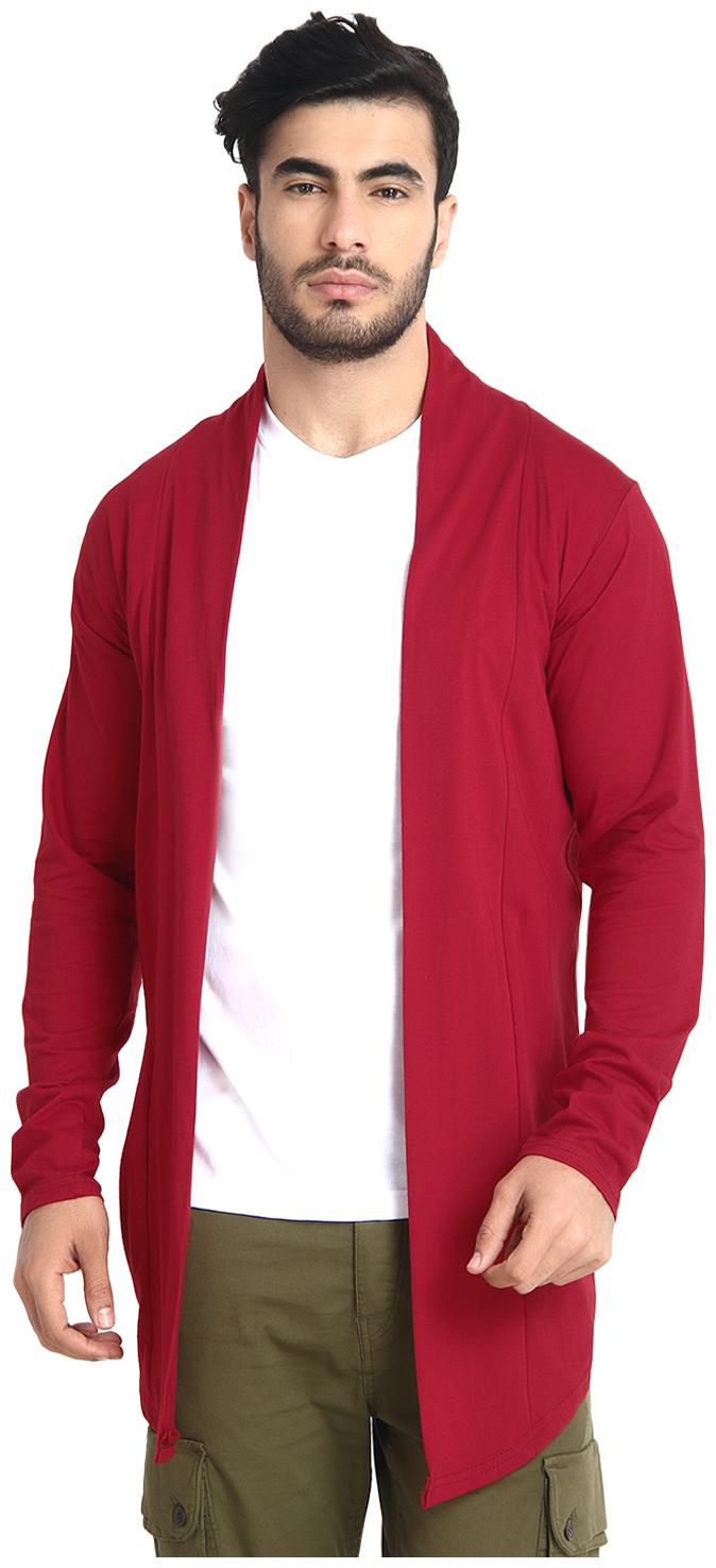 

BuyNewTrend Maroon Full Sleeve Cotton Plain Men Shrug