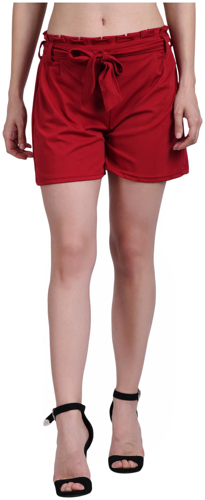 

BuyNewTrend Women Solid Regular shorts - Maroon