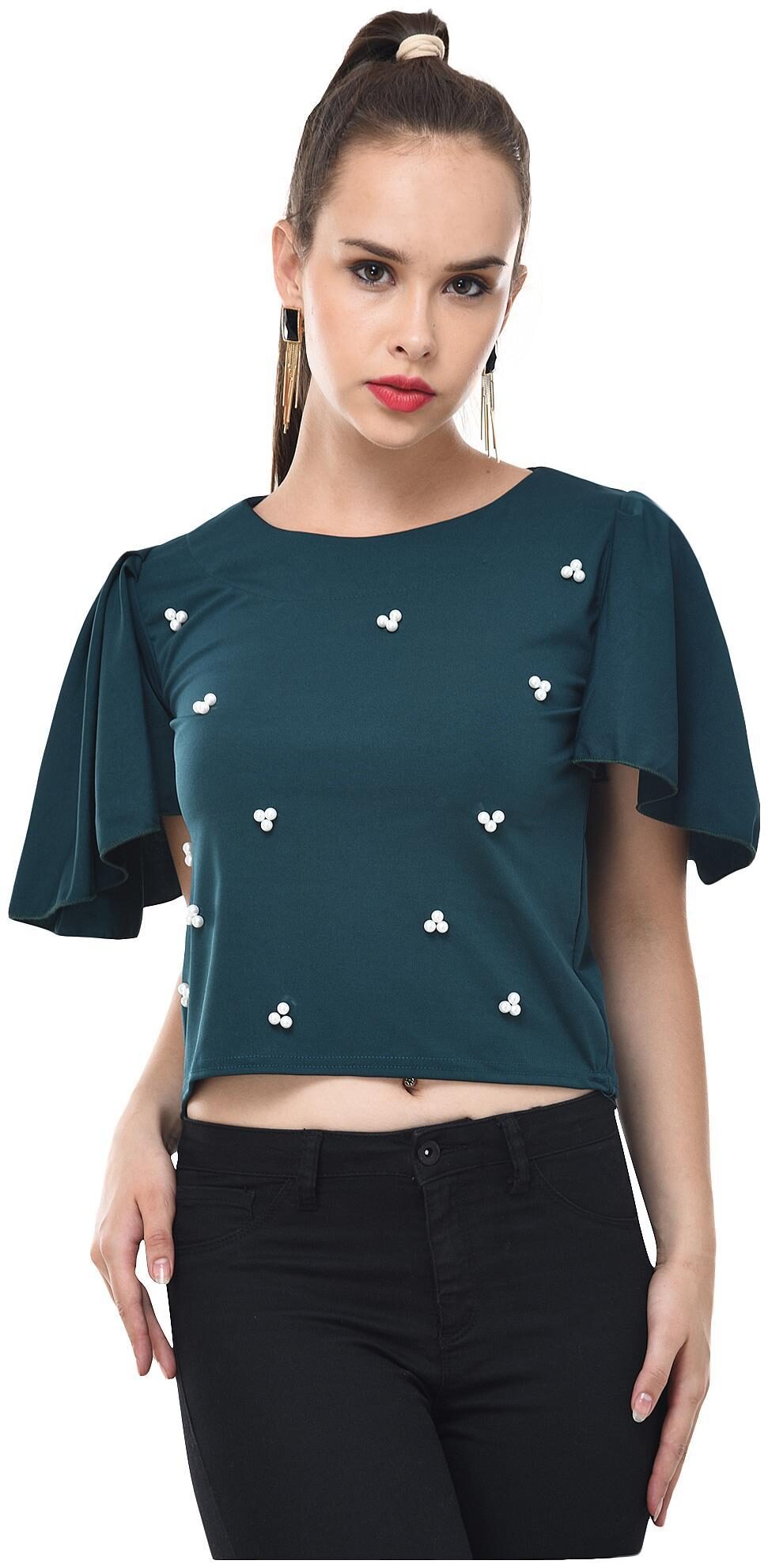 

Dimpy Garments Women Solid Regular top - Green