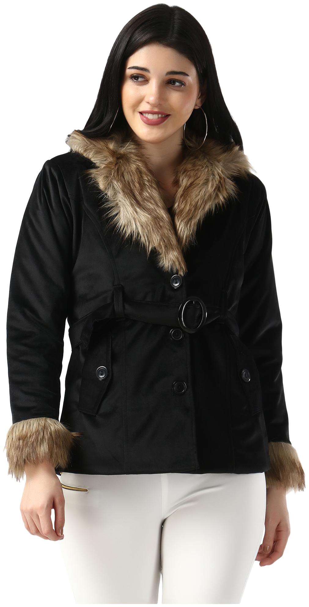 

BuyNewTrend Women Solid Regular Jacket - Black