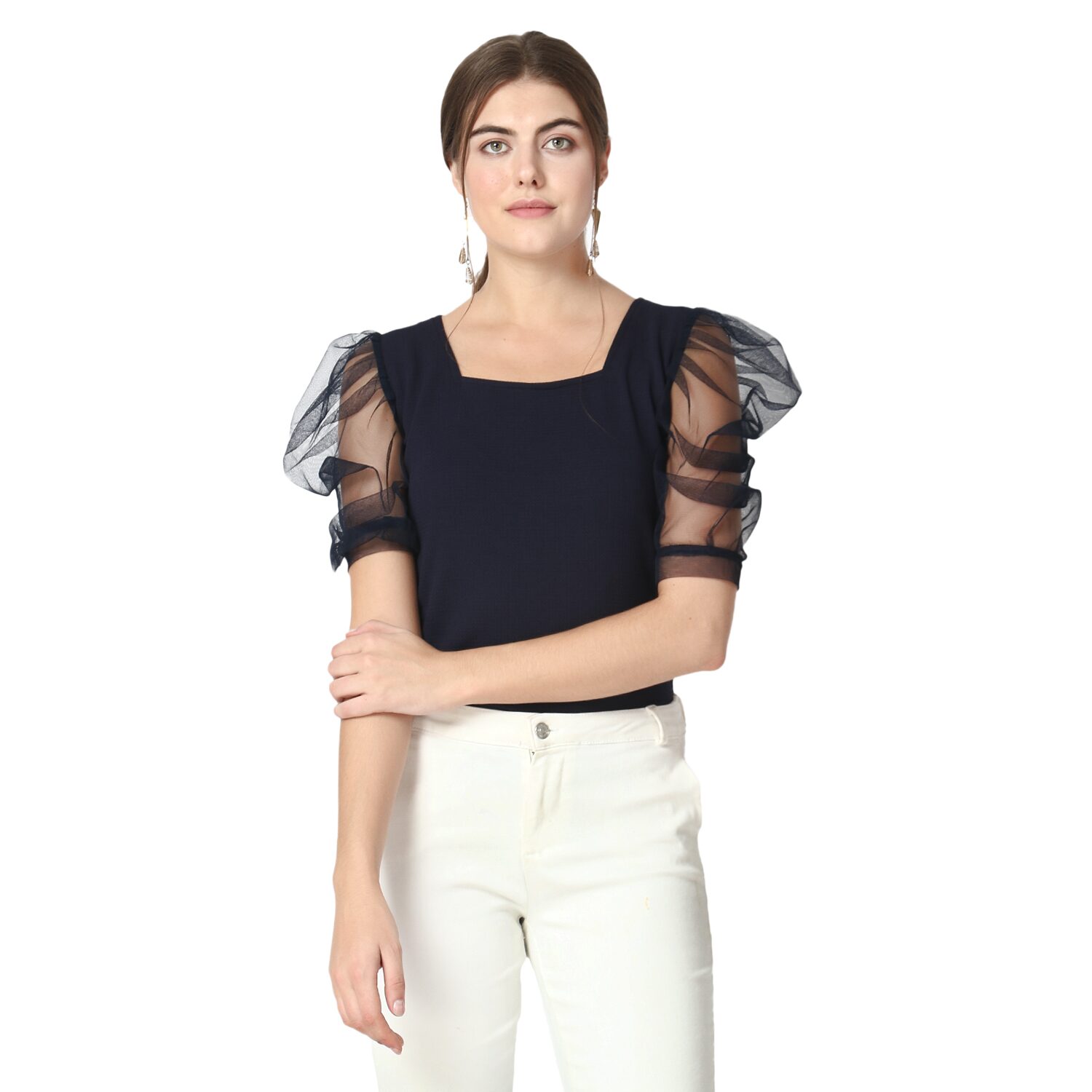 

BuyNewTrend Women Solid Regular top - Blue