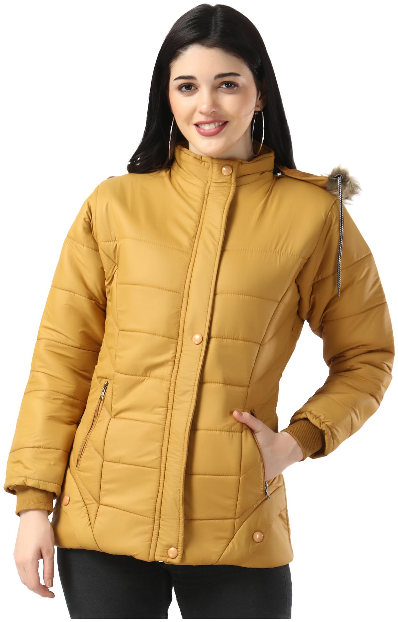

BuyNewTrend Women Solid Quilted Jacket - Yellow
