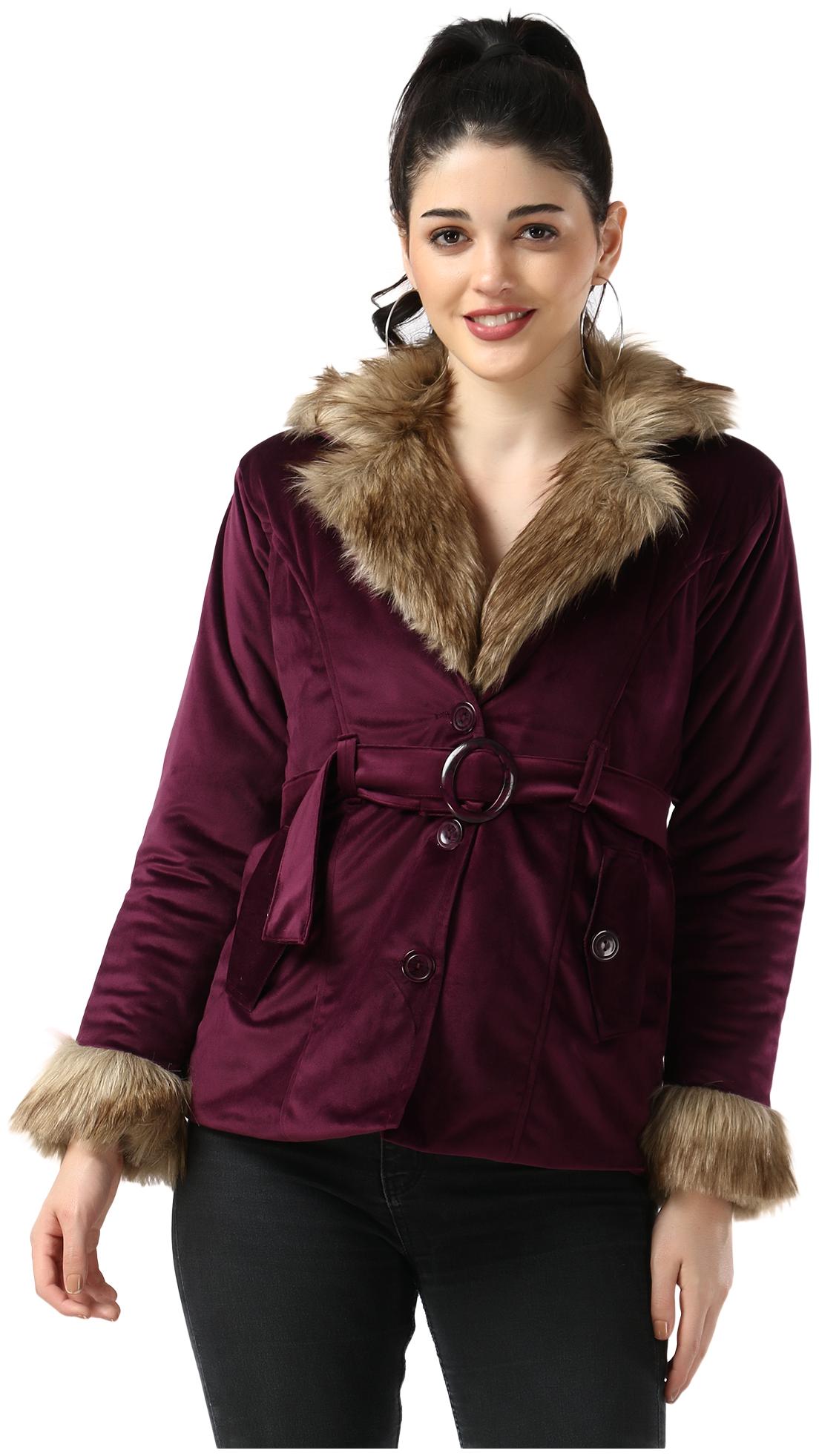 

BuyNewTrend Women Solid Regular Jacket - Purple
