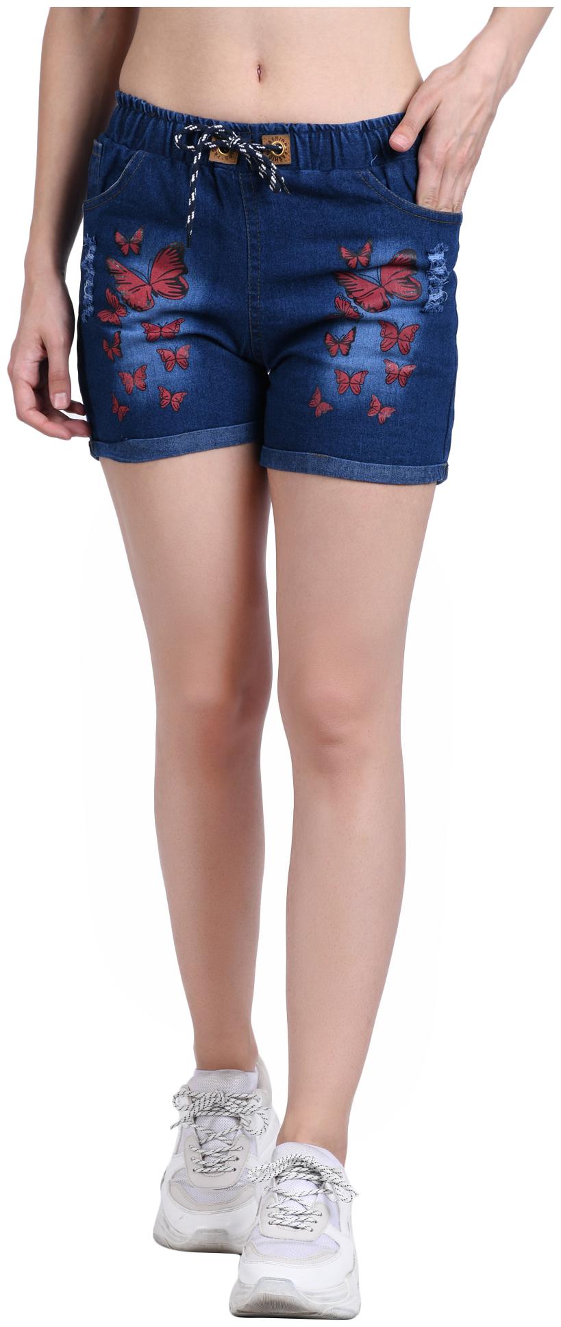 

BuyNewTrend Women Printed Regular shorts - Blue