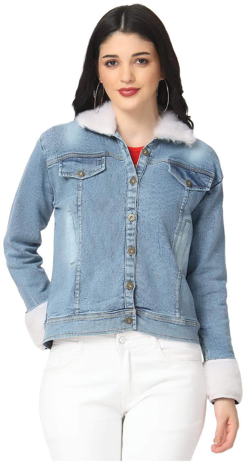 

BuyNewTrend Women Solid Regular Jacket - Blue