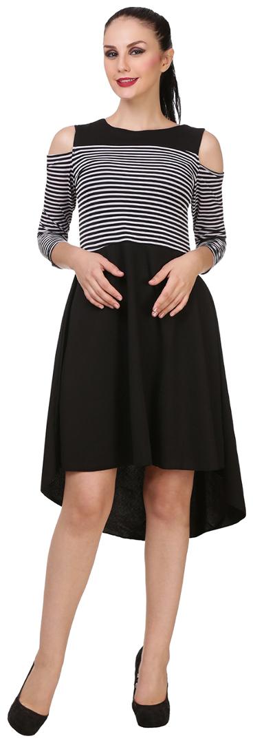 

Dimpy Garments Black Printed Maxi dress