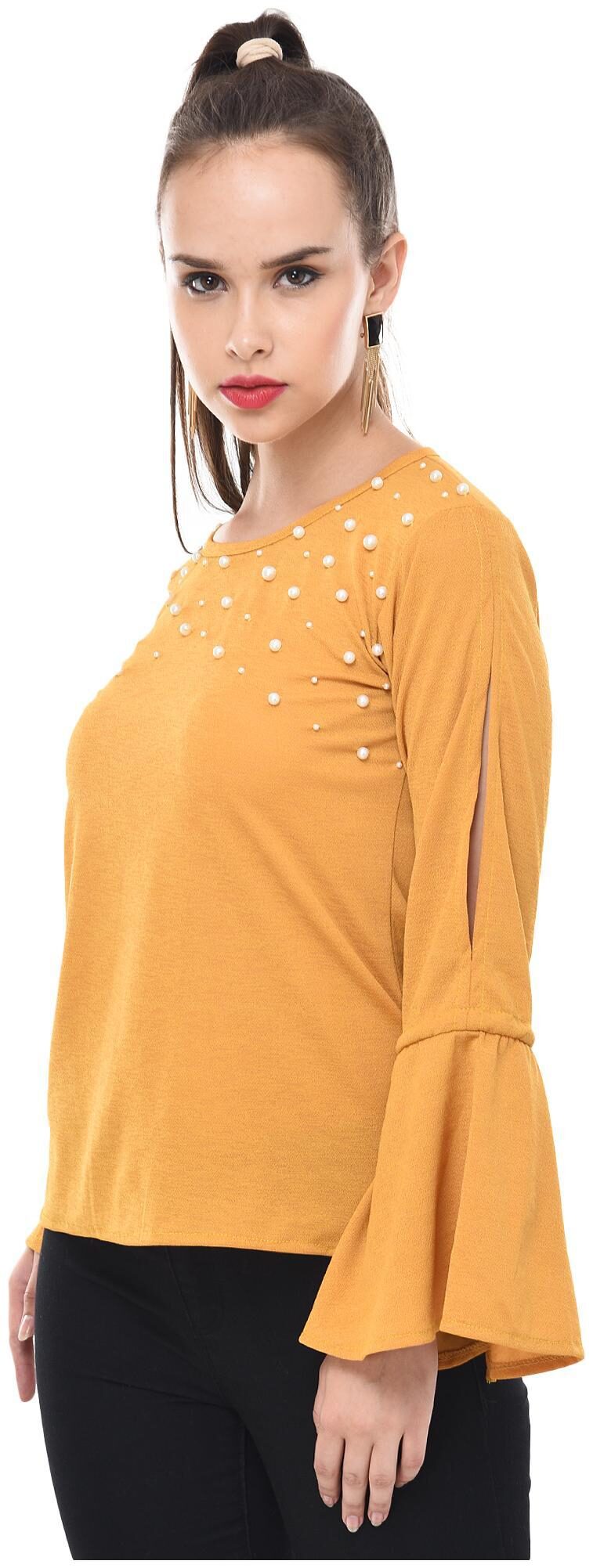 

Dimpy Garments Women Solid Regular top - Yellow