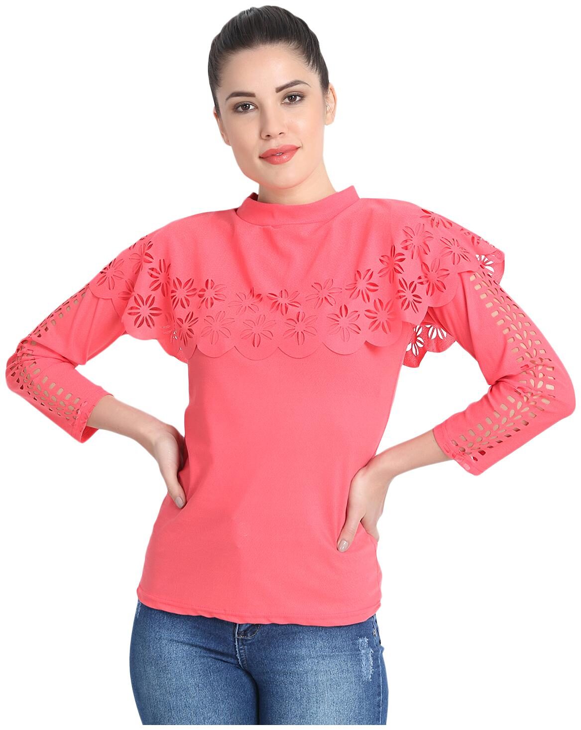 

BuyNewTrend Women Solid Regular top - Pink