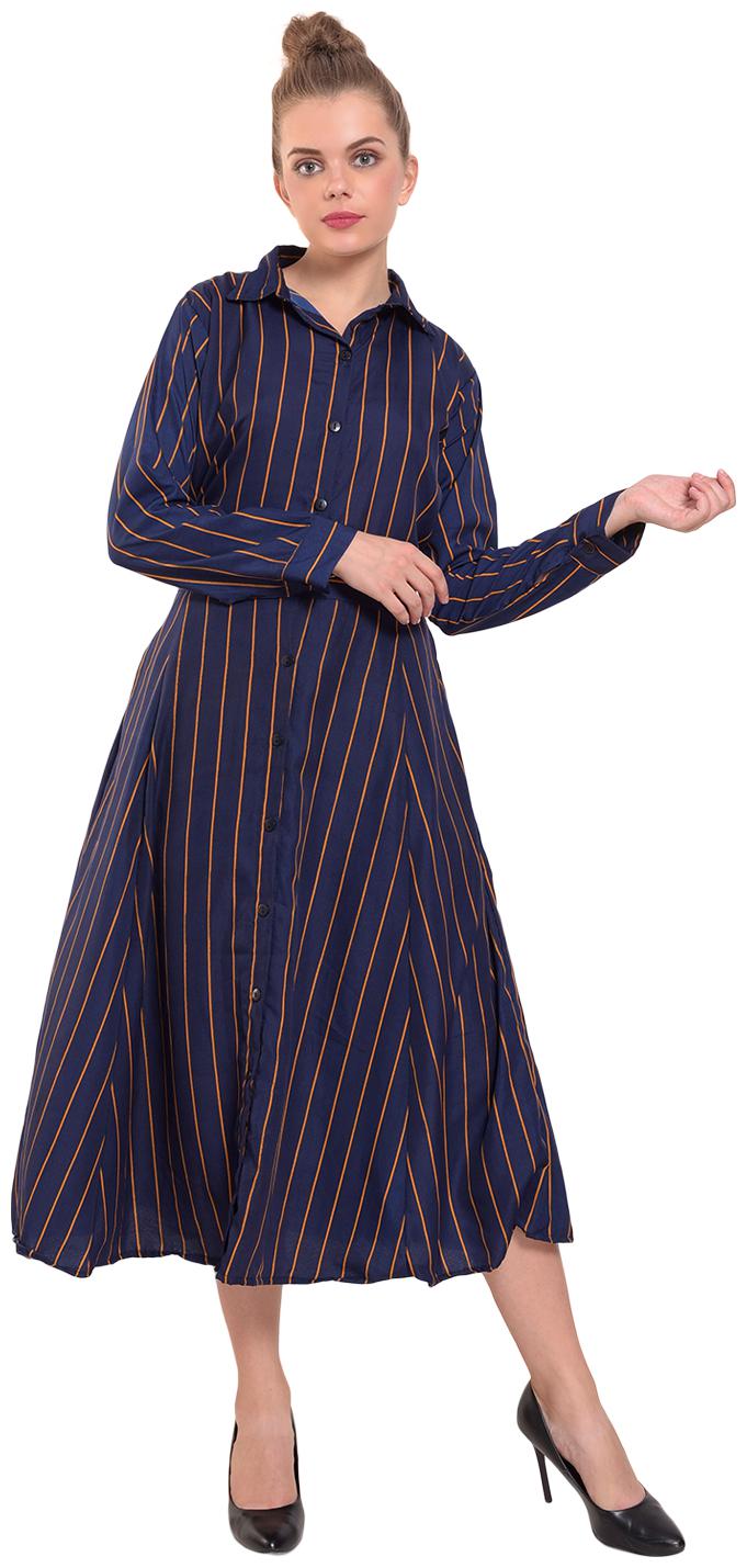 

Dimpy Garments Blue Striped Maxi dress