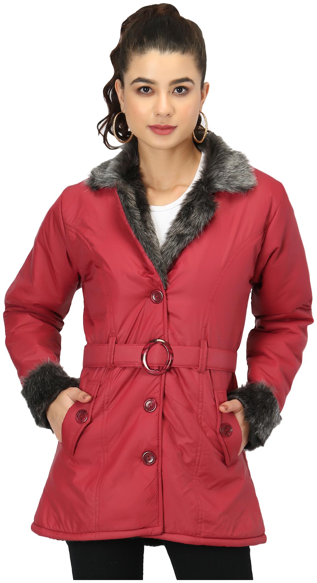 

BuyNewTrend Women Solid Bomber Jacket - Maroon