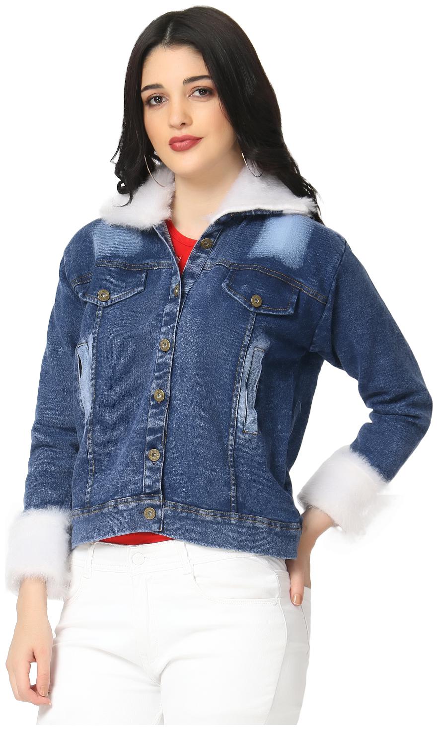 

BuyNewTrend Women Solid Regular Jacket - Blue