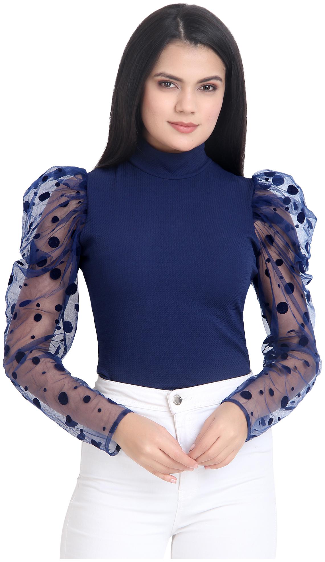 

BuyNewTrend Women Polka dots Regular top - Blue