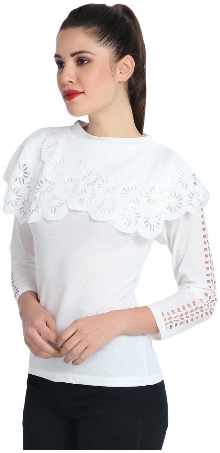 

Dimpy Garments Women Solid Regular top - White