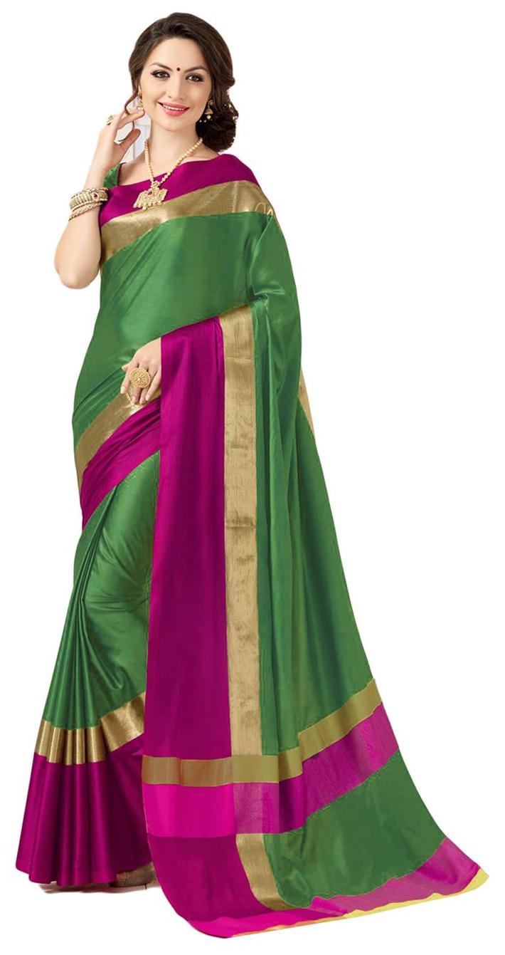 

BuyOnn Cotton Green Saree