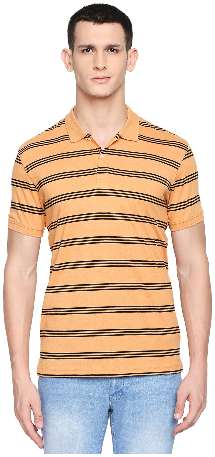 

Byford By Pantaloons Men Yellow Black Slim fit Cotton Blend Polo collar T-Shirt - Pack Of 1