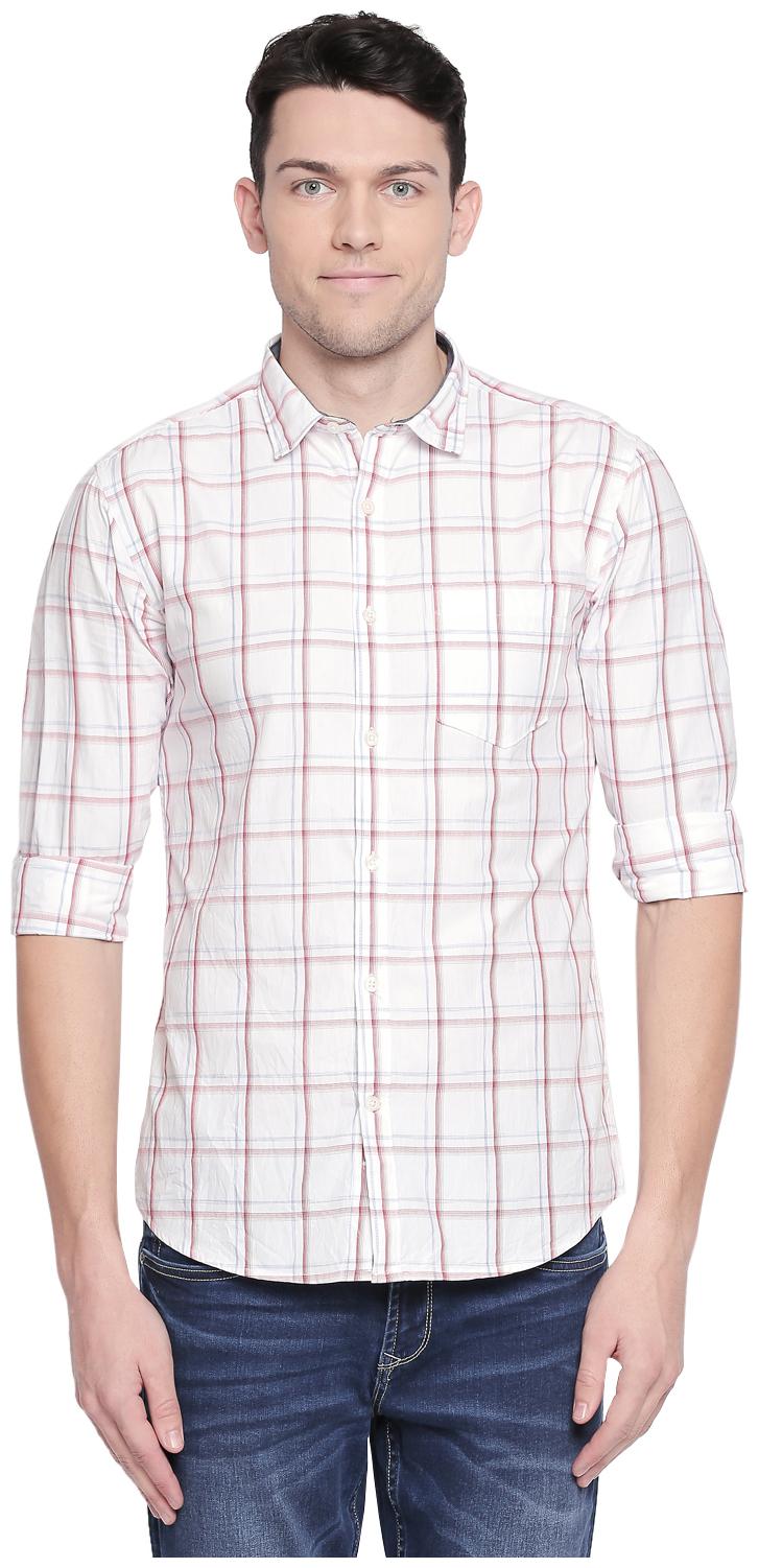 

Byford By Pantaloons Men White Checked Slim Fit Casual Shirt