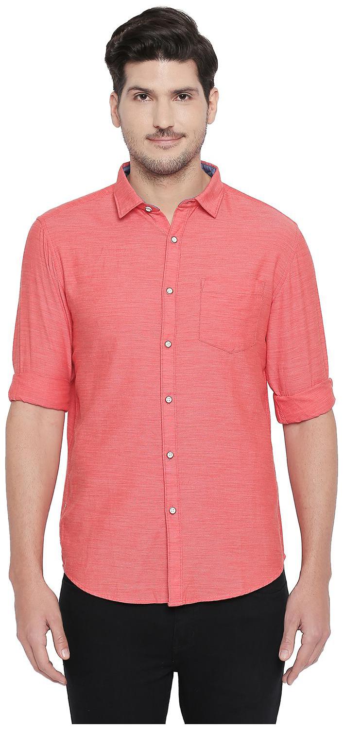 

Byford By Pantaloons Men Orange Solid Slim Fit Casual Shirt