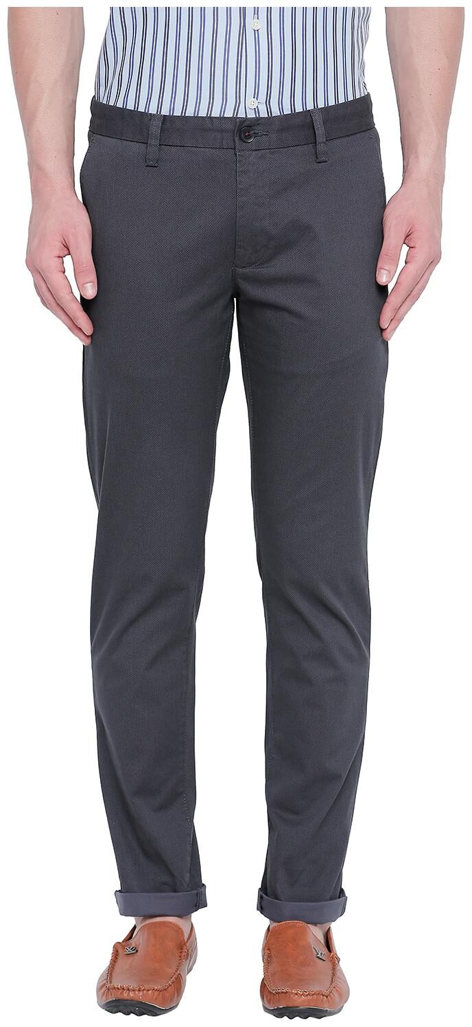 

Byford by Pantaloons Men Black Printed Slim fit Regular trousers