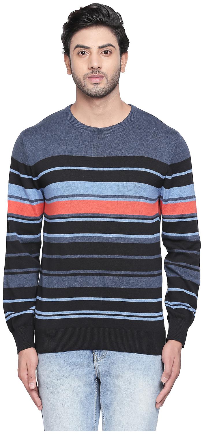

Byford By Pantaloons Cotton Men Blue Pullover