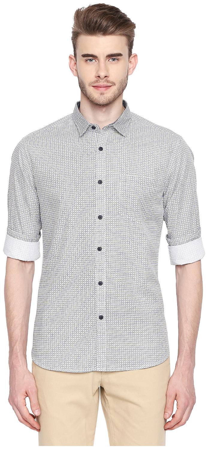 

Byford by Pantaloons Men Grey Printed Slim Fit Casual Shirt