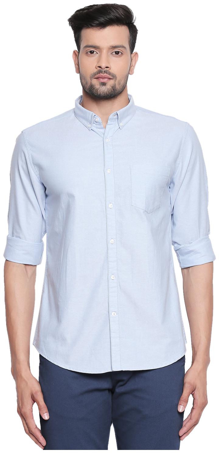 

Byford By Pantaloons Men Blue Solid Regular Fit Casual Shirt