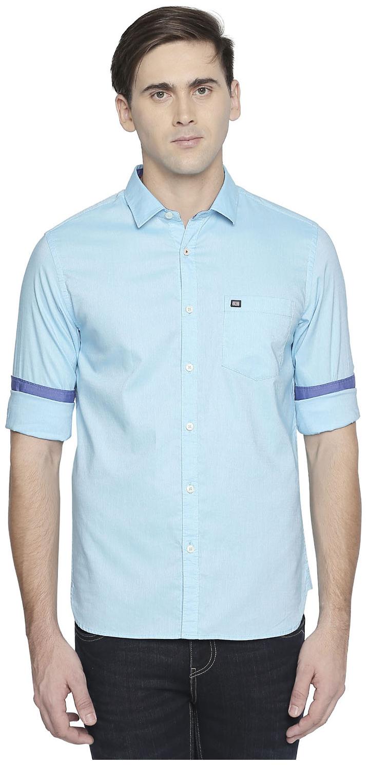 

Byford by Pantaloons Men Blue Solid Slim Fit Casual Shirt