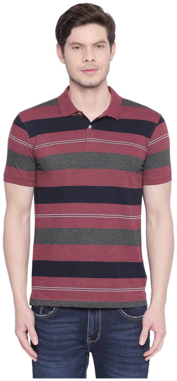 

Byford By Pantaloons Men Maroon Slim fit Cotton Polo collar T-Shirt - Pack Of 1