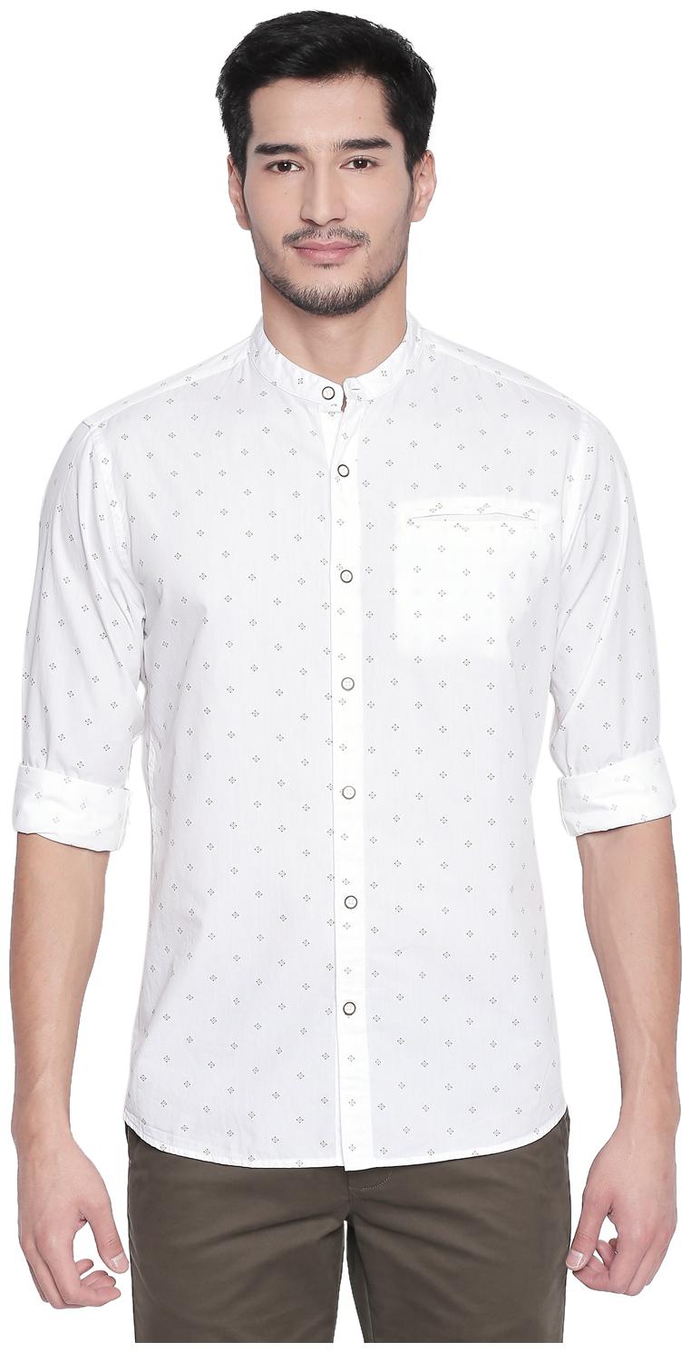 

Byford By Pantaloons Men White Printed Slim Fit Casual Shirt