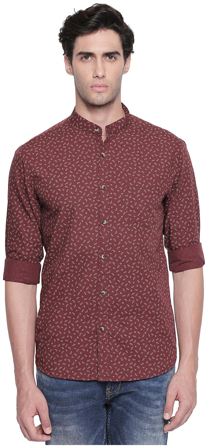 

Byford By Pantaloons Men Red Printed Slim Fit Casual Shirt