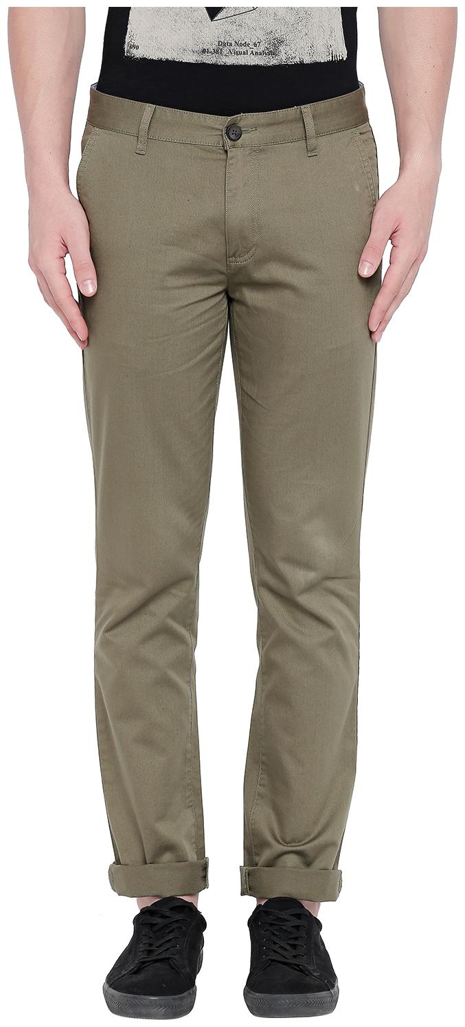 

Byford by Pantaloons Men Green Solid Slim fit Regular trousers