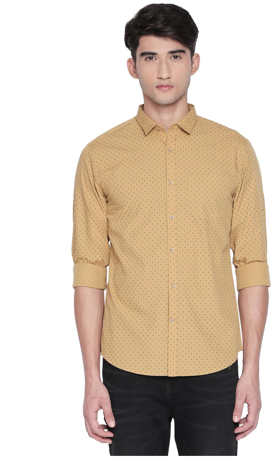 

Byford By Pantaloons Men Beige Polka Dots Regular Fit Casual Shirt