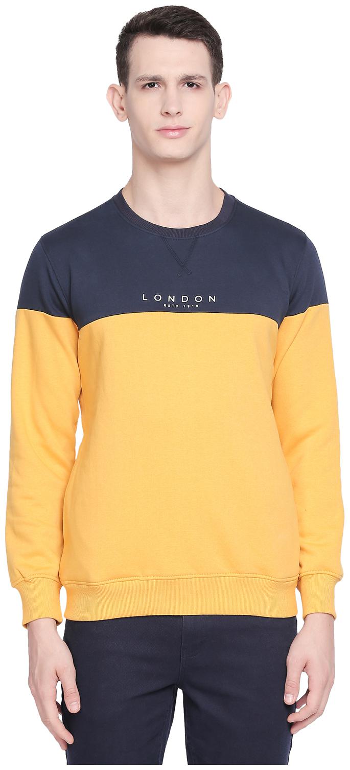 

Byford By Pantaloons Cotton Solid Men Yellow Sweatshirt