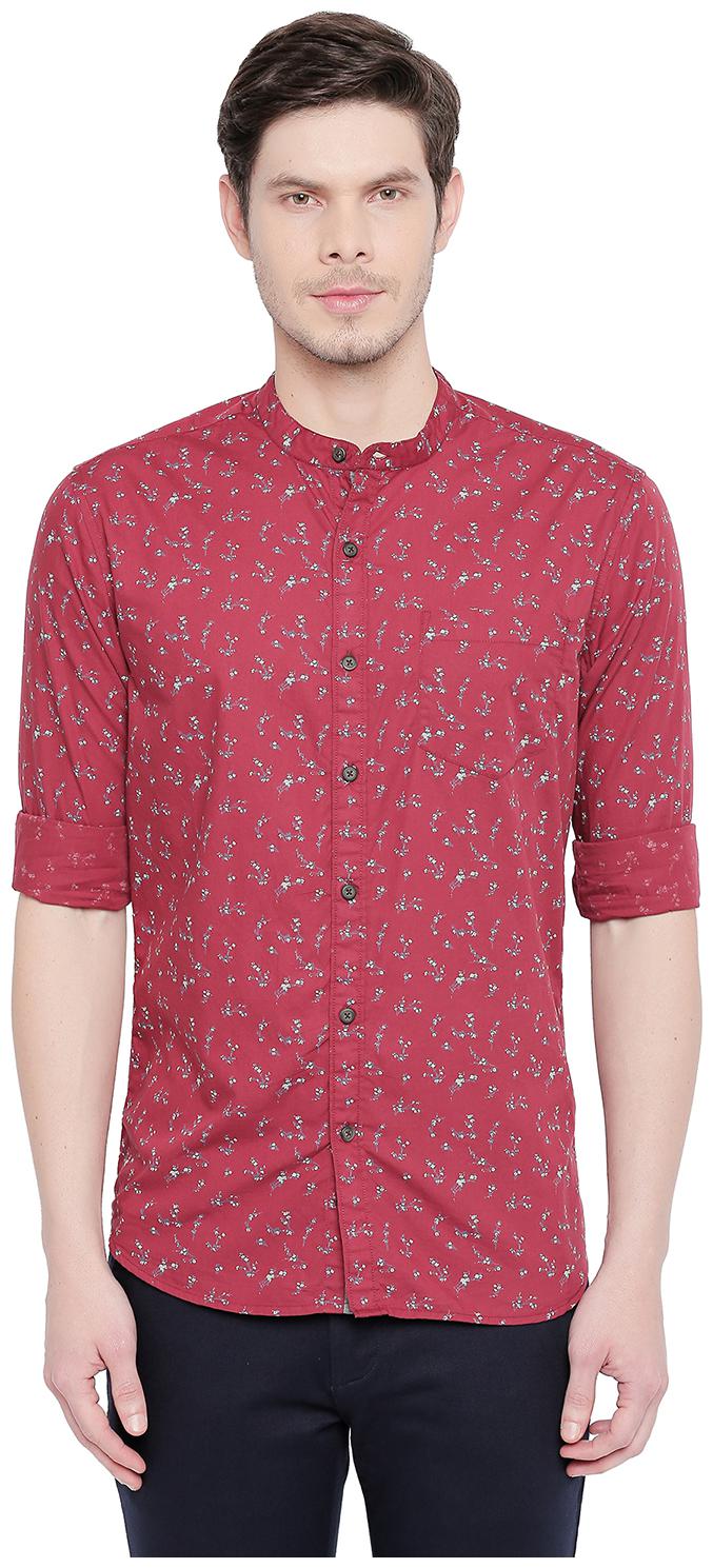 

Byford by Pantaloons Men Maroon Printed Slim Fit Casual Shirt