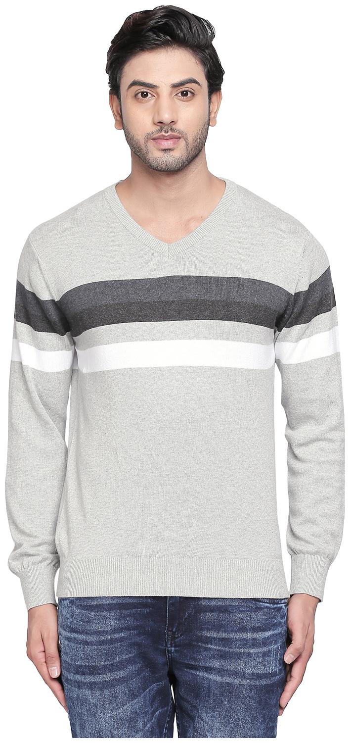 

Byford By Pantaloons Cotton Men Grey Pullover