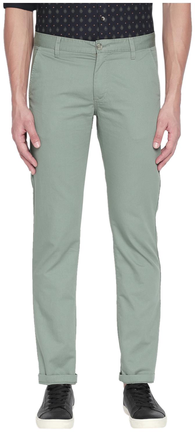 

Byford By Pantaloons Men Green Solid Slim fit Regular trousers