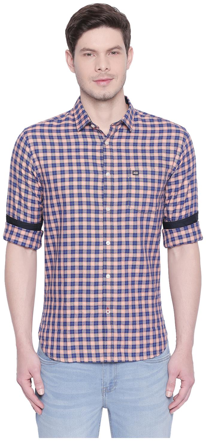 

Byford By Pantaloons Men Pink Checked Slim Fit Casual Shirt