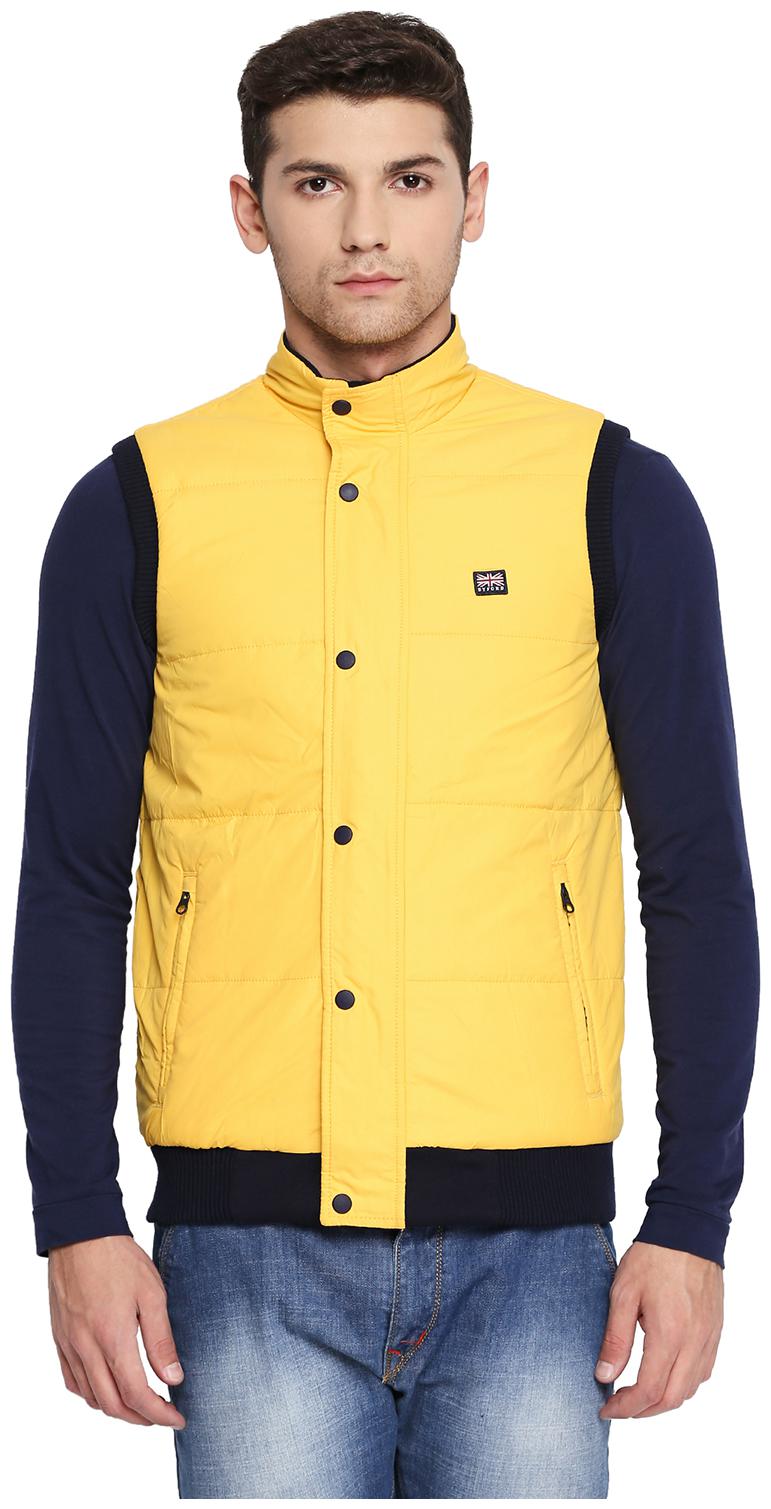 

Byford By Pantaloons Men Yellow Solid Biker jacket