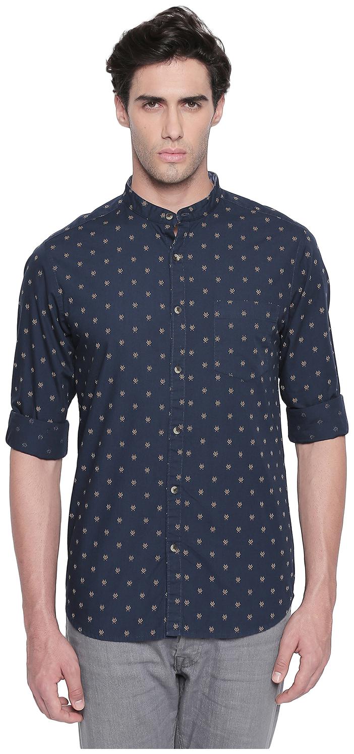 

Byford By Pantaloons Men Blue Polka Dots Slim Fit Casual Shirt