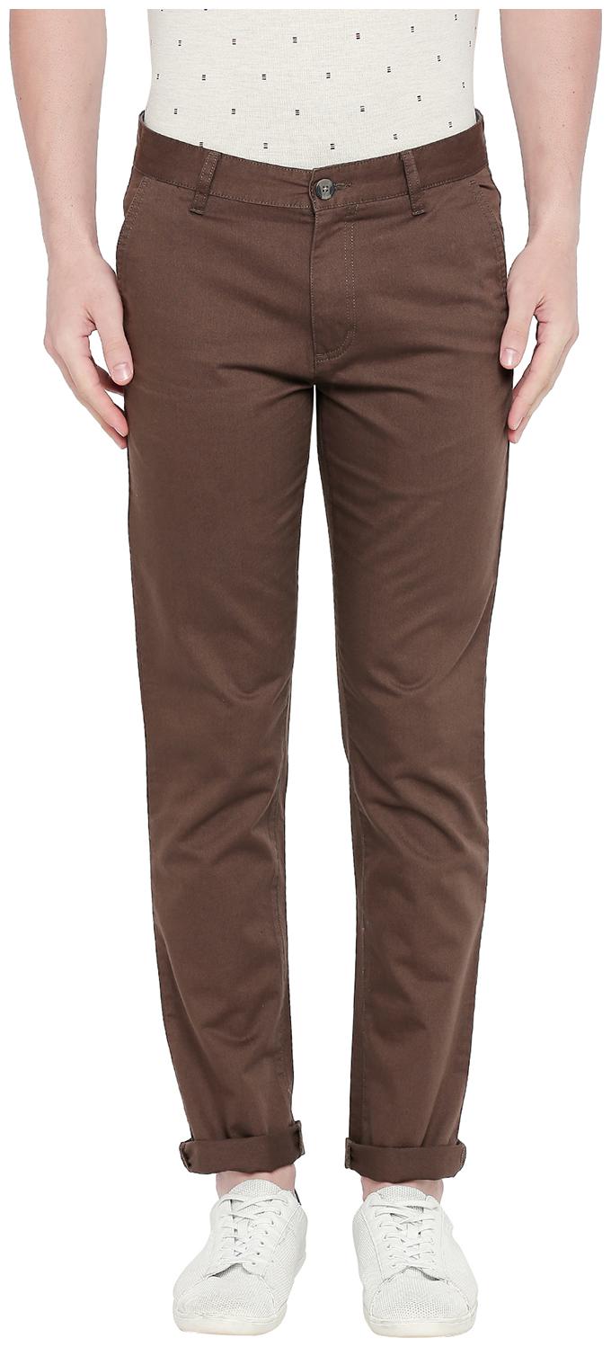 

Byford by Pantaloons Men Brown Solid Slim fit Regular trousers