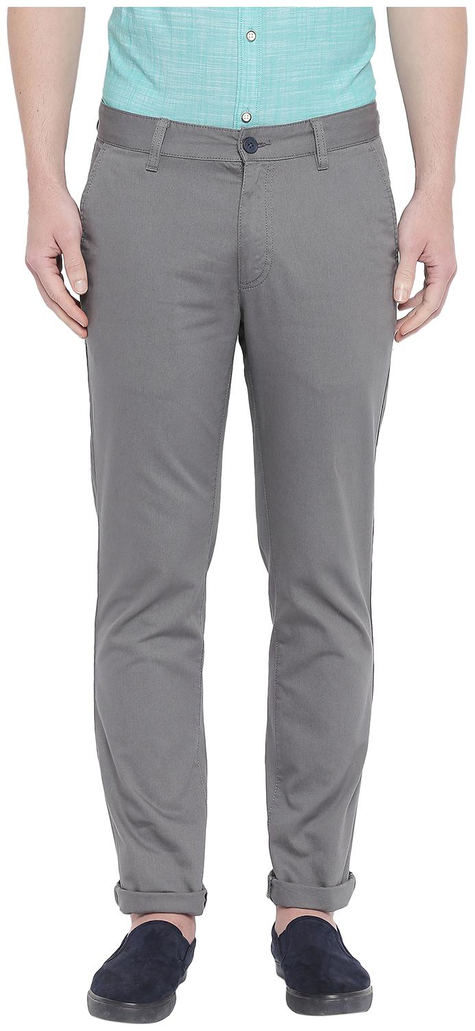 

Byford by Pantaloons Men Grey Solid Slim fit Regular trousers