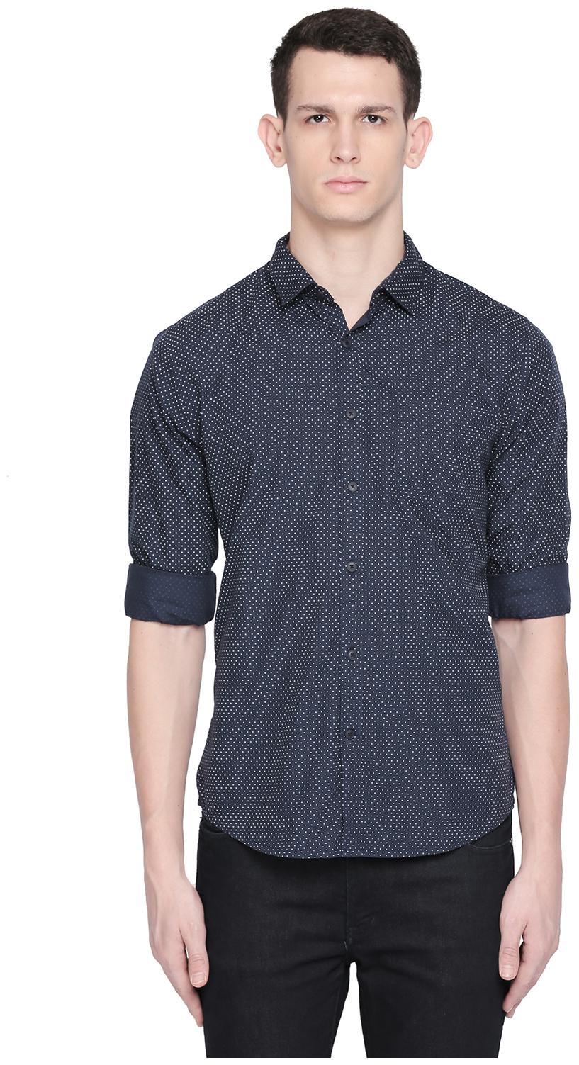 

Byford by Pantaloons Men Blue Printed Slim Fit Casual Shirt